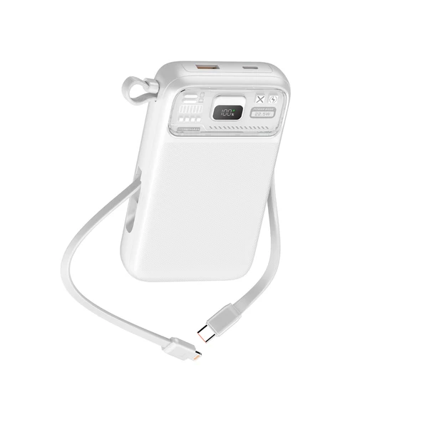 Nettech NT-PW34 20W + 15W PD 15W 10000 MAh Taşınabilir Powerbank (Beyaz) ürün görseli 1