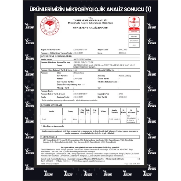 Zeus Nutrition Beta Alanine 300 Gr-Aromasız - Resim 3