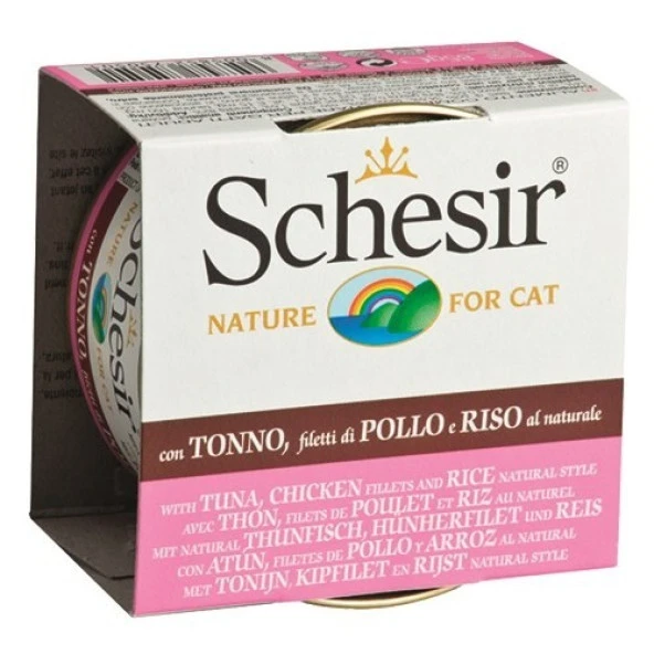 Schesir Cat Naturel Brine Tavuk Etli Pirinçli 85gr Skt: 01/2028 ürün görseli 1