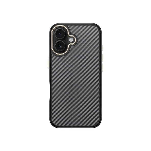 iPhone 16 Kılıf Kablosuz Şarj Özellikli Karbon Fiber Görünümlü Antina Kapak ürün görseli 1