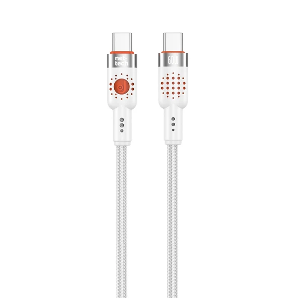 Nettech NT-DC32 60W Plastik 100 Cm Type-C To Type-C Şarj ve Data Kablosu (Gri) ürün görseli 1