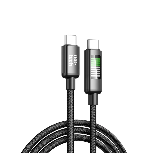 Nettech NT-DC42 60W Plastik 100 Cm Type-C To Type-C Şarj ve Data Kablosu (Siyah) ürün görseli 1