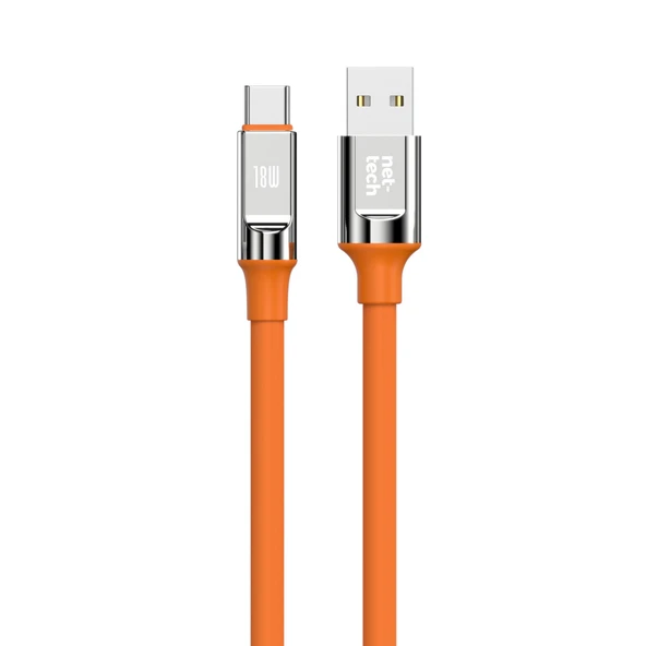 Nettech NT-DC27 18W Plastik 100 Cm Type-C Şarj ve Data Kablosu (Turuncu) ürün görseli 1