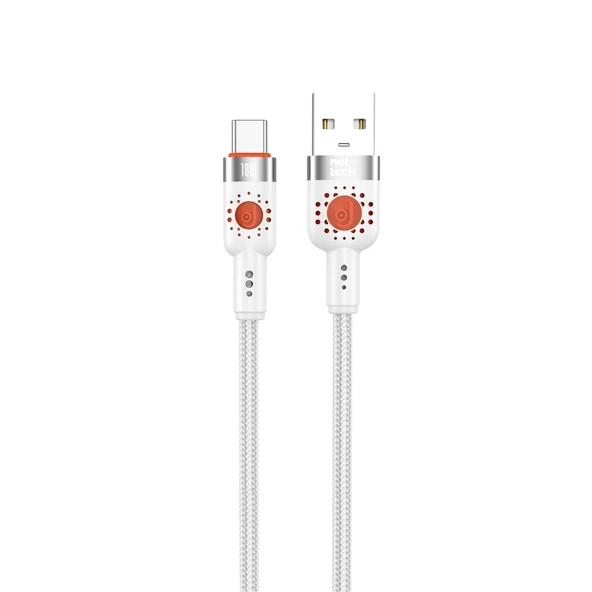 Nettech NT-DC31 18W Plastik 100 Cm USB To Type-C Şarj ve Data Kablosu (Beyaz) ürün görseli 1