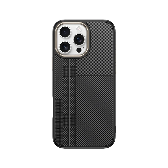 iPhone 16 Pro Max Kılıf Kablosuz Şarj Özellikli Karbon Fiber Görünümlü Antina Kapak ürün görseli 1