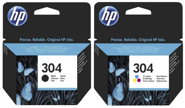 HP 304 Siyah ve Renkli Mürekkep Kartuş N9K06AE, N9K05AE ürün görseli 1