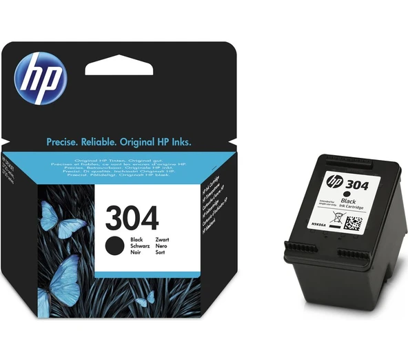 HP 304 Siyah Mürekkep Kartuşu 120 Sayfa (N9K06AE) ürün görseli 1