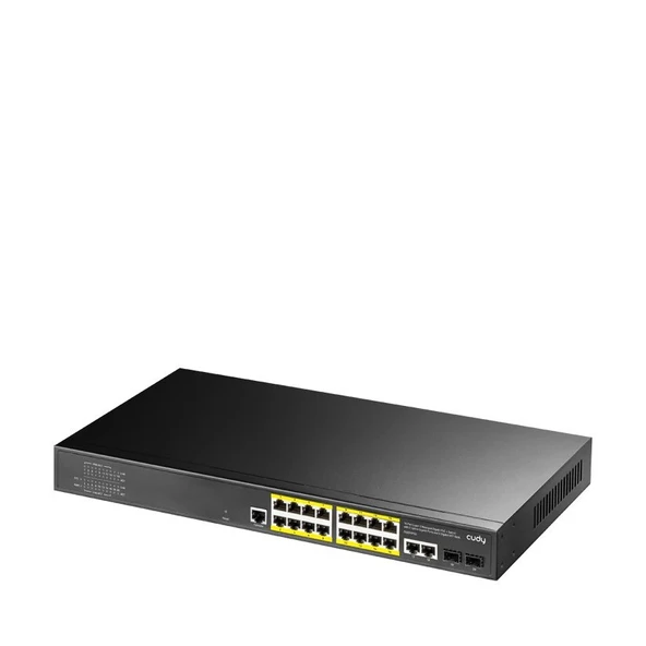 CUDY GS2018PS2-200W 16 PORT 10/100/1000 16 PORT POE+ 2 PORT UPLINK +2 SFP YONETILEBILIR RACK MOUNT SWITCH ürün görseli 1