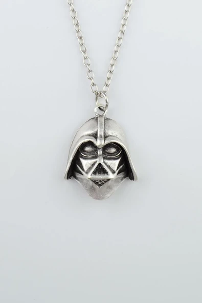 Star Wars - Darth Vader Gümüş Kaplama Düz Zincir Kolye ürün görseli 1