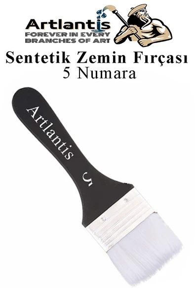Zemin Fırçası 5 Numara 1 Adet Siyah Saplı Beyaz Fırça Kıllı Sentetik İpek Uçlu Kıl Akrilik Guaj Yağlı Boya Fırçası Zemin ürün görseli 1