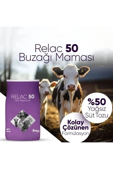 Hs Tarım RELAC 50 Buzağı Maması %50 Yağsız 25 KG Kraft ürün görseli 1