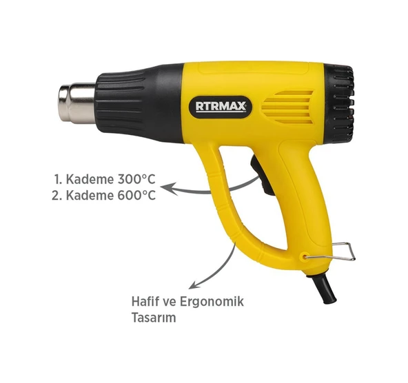 RTRMAX RTM303A Sıcak Hava Tabancası 2000 W - Resim 3