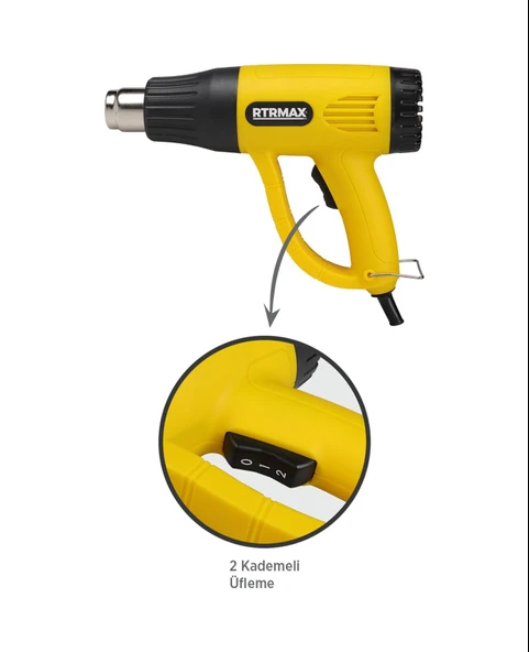 RTRMAX RTM303A Sıcak Hava Tabancası 2000 W - Resim 2