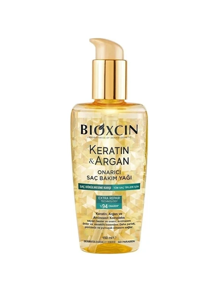 Bioxcin Keratin & Argan Onarıcı Saç Bakım Yağı 150 ml ürün görseli 1