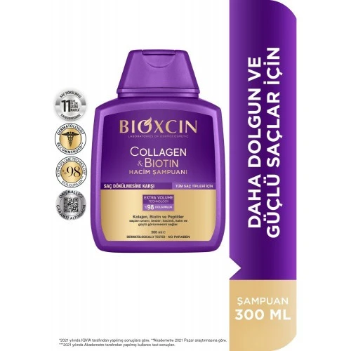 Bioxcin Collagen ve Biotin 300 ml Hacim Şampuanı ürün görseli 1