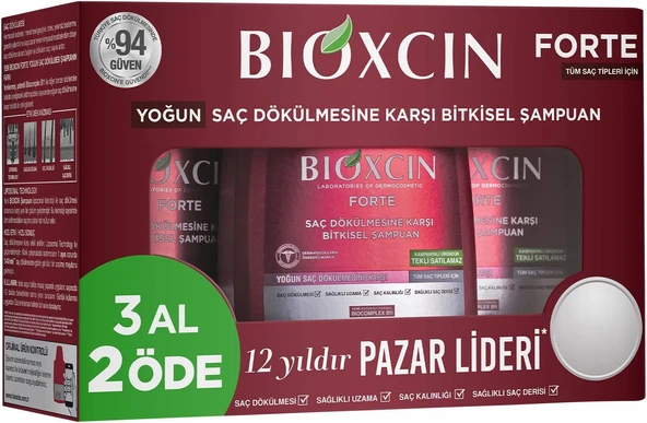 Bioxcin Forte 3x300 ml Saç Dökülmesine Karşı Şampuan ürün görseli 1