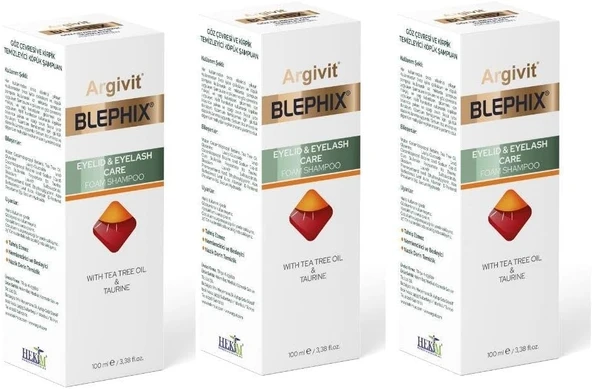 Argivit Blephix 3'lü Paket - Tea Tree Oil Ve Taurin Içeren Makyaj Temizleme Köpüğü 100 ml ürün görseli 1