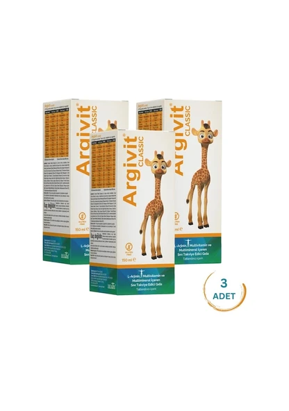 Argivit Arjinin İlaveli Multivitamin Surup 3 x 150 ML ürün görseli 1