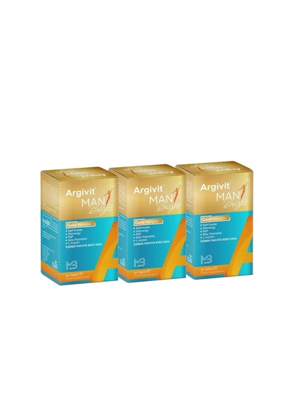 Argivit Man Bright 30 Tablet 3'lü ürün görseli 1
