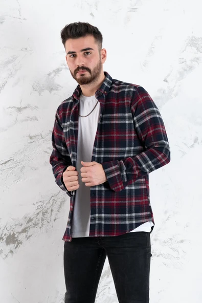 ADVANTE SLİMFİT ERKEK EKOSELİ ODUNCU GÖMLEK - Resim 3