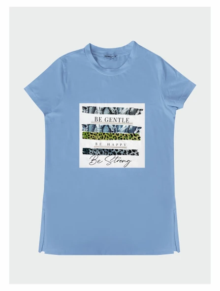 YAZILI RENKLİ BASKILI T-SHIRT ürün görseli 1
