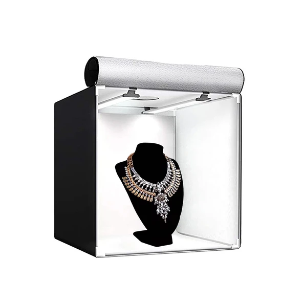 GDX Pro II 60x60 cm Işıklı Ürün Çekim Çadırı 3 LED Panelli 4 Fonlu E-Ticaret Fotoğraf Seti ürün görseli 1