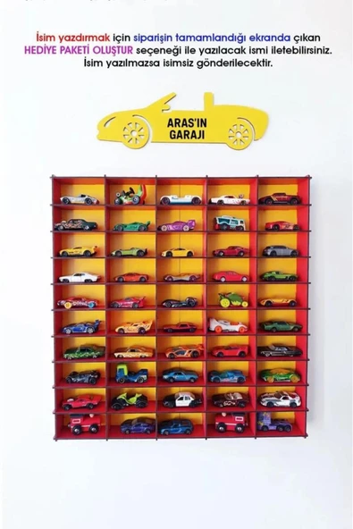 SLY-Kişiye Özel Oyuncak Araba Rafı 50'li Beyaz (hotwheels Ve Matcbox Arabaları Için Uygundur) ürün görseli 1