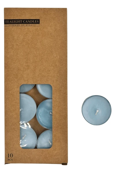 10 Gr Kokulu Tealight Mum Açık Mavi 10 Adet ürün görseli 1