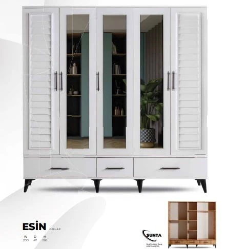 ESİN 5 KAPILI DOLAP ürün görseli 1