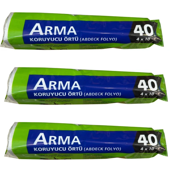 Arma Naylon Tadilat Boya Koruyucu Örtü Poşet Folyo - 4x10 Metre - 40 m2 - 3 Paket ürün görseli 1