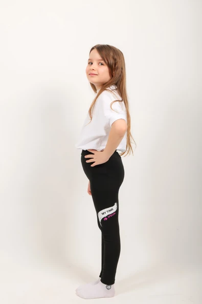 Toontoy Kız Çocuk Baskılı Tayt - Resim 9