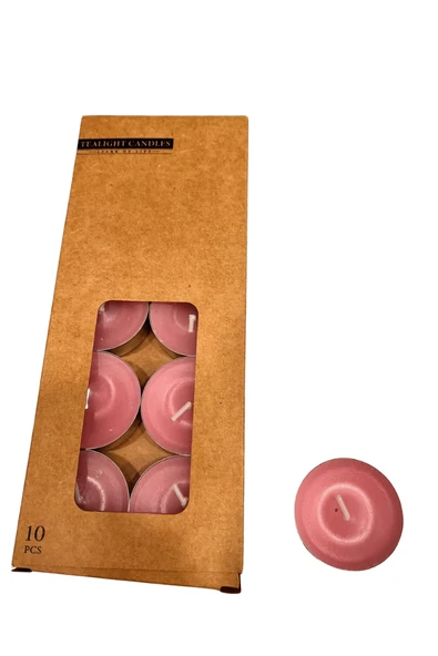10 Gr Kokulu Tealight Mum Pembe 10 Adet ürün görseli 1