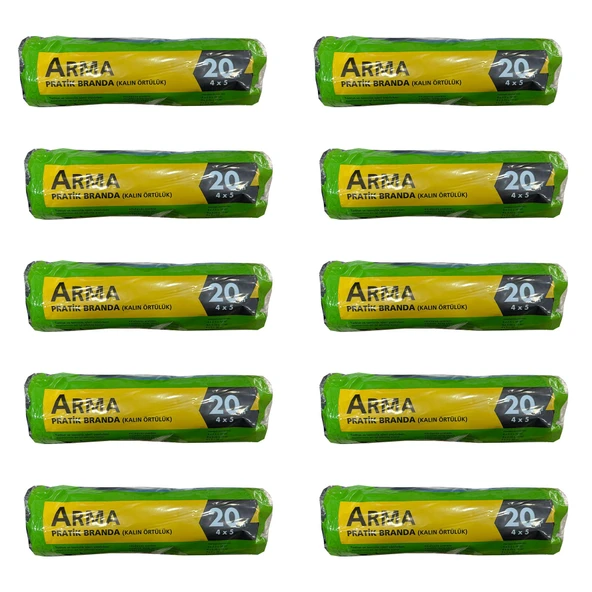 Arma Naylon Tadilat Boya Koruyucu Örtü Poşet Kalın Pratik Branda - 4x5 Metre - 20 m2 - 10 Paket ürün görseli 1