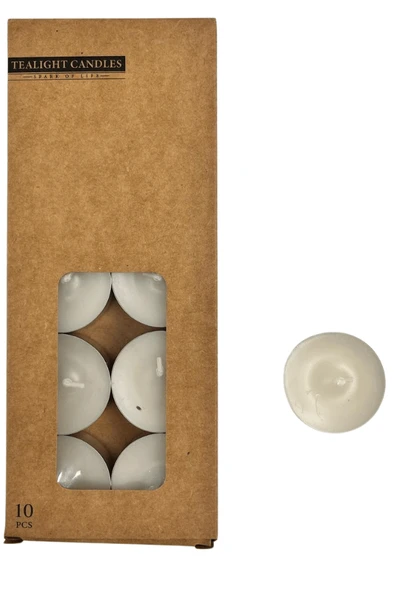 10 Gr Kokulu Tealight Mum Beyaz 10 Adet ürün görseli 1