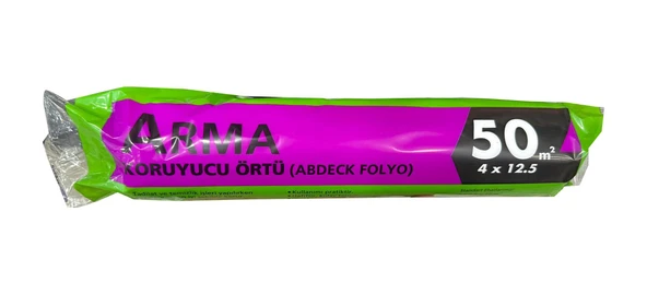 Arma Naylon Tadilat Boya Koruyucu Örtü Poşet Folyo - 4x12.5 Metre - 50 m2 - 1 Paket ürün görseli 1