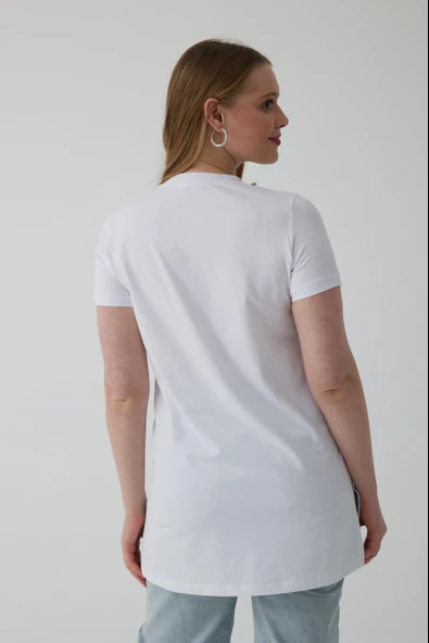 TAŞLI ŞERİTLİ T-SHIRT - Resim 2