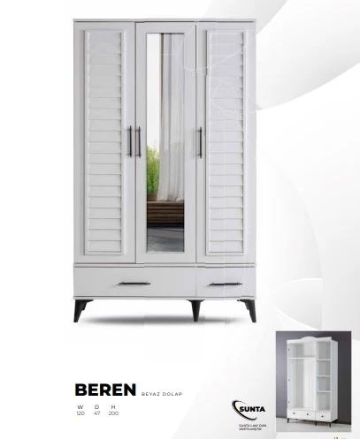 BEREN 3 KAPAKLI DOLAP ürün görseli 1
