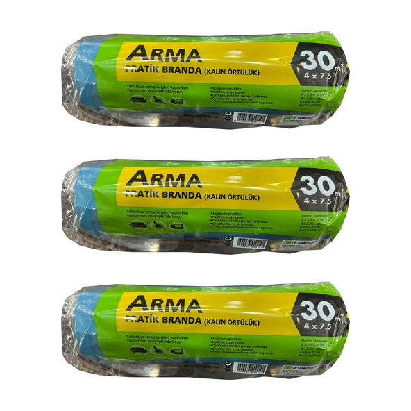 Arma Naylon Tadilat Boya Koruyucu Örtü Poşet Kalın Pratik Branda - 4x7.5 Metre - 30 m2 - 3 Paket ürün görseli 1