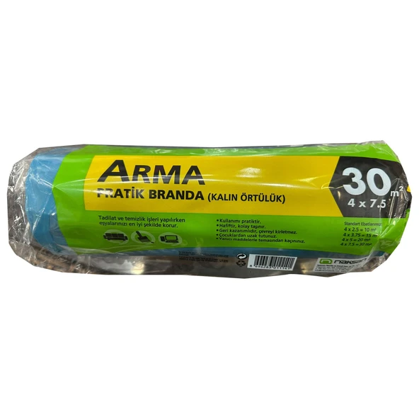 Arma Naylon Tadilat Boya Koruyucu Örtü Poşet Kalın Pratik Branda - 4x7.5 Metre - 30 m2 - 1 Paket ürün görseli 1