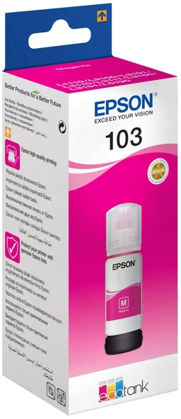 Epson EcoTank 103 65ml Orijinal Magenta (Kırmızı) Mürekkep Kartuş C13T00S34A ürün görseli 1