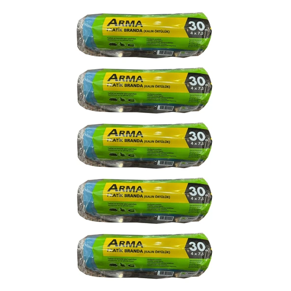 Arma Naylon Tadilat Boya Koruyucu Örtü Poşet Kalın Pratik Branda - 4x7.5 Metre - 30 m2 - 5 Paket ürün görseli 1