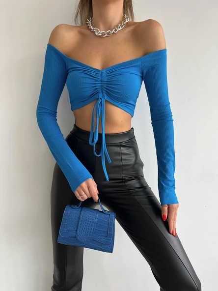 Ön Büzgü Fitilli Madonna Bluz (Small) ürün görseli 1