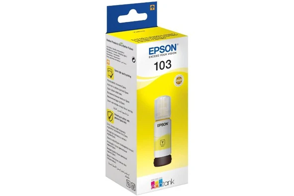 Epson EcoTank 103 65ml Orijinal Yellow (Sarı) Mürekkep Kartuş C13T00S44A ürün görseli 1
