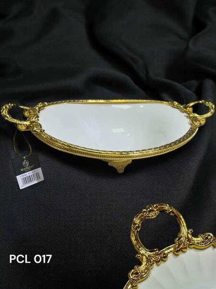 Royking Elegance Oval Sunum Tabak Gold 40CM PCL 017 ürün görseli 1
