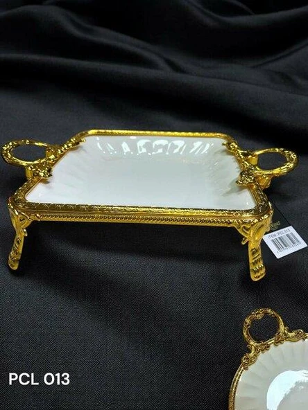 Royking Elegance Kare Sunum Tabak Gold 30CM PCL 013 ürün görseli 1