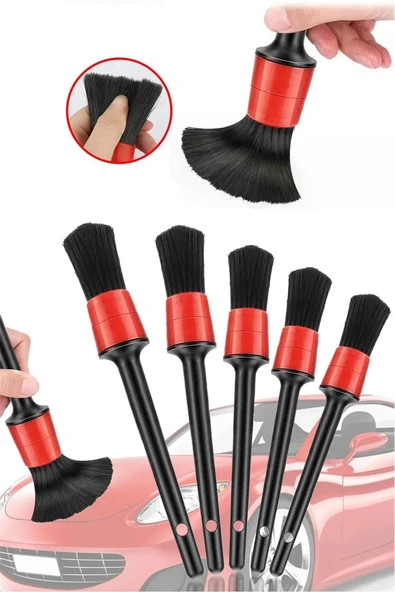 HRPAK Araba Temizlik Detay Fırçası 5 li Set Oto Temizlik Fırçası ürün görseli 1