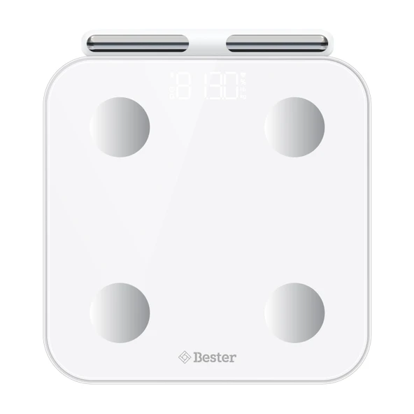 Bester BS7230 8 Elektrotlu Akıllı Tartı – Kompakt Tasarım, LED Ekran, 56 Vücut Ölçümü, Bluetooth 5.0 ürün görseli 1