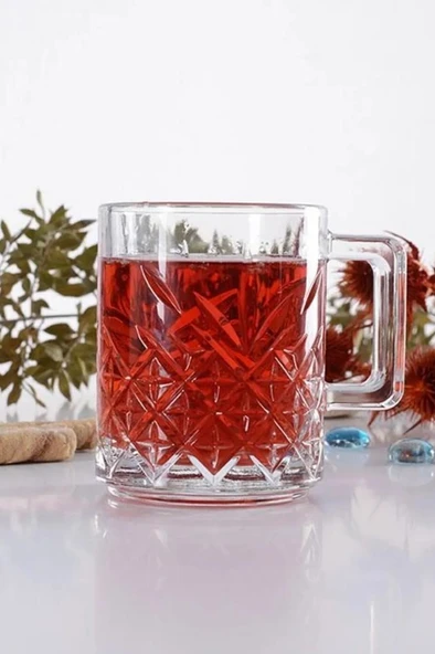 55462 Timeless Cam 2'li 250cc Kulplu Çay Kahve Mug Kupa Bardak Takımı ürün görseli 1
