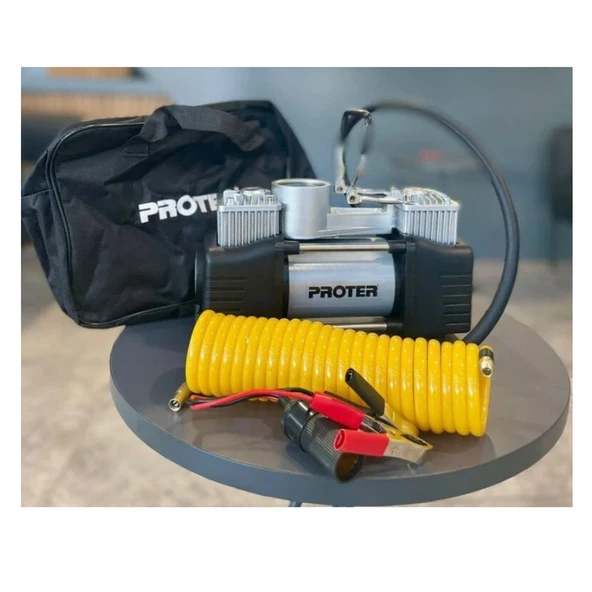 Proter PR265 Çift Pistonlu 12V 150PSI Lastik Şişirme Kompresörü ürün görseli 1