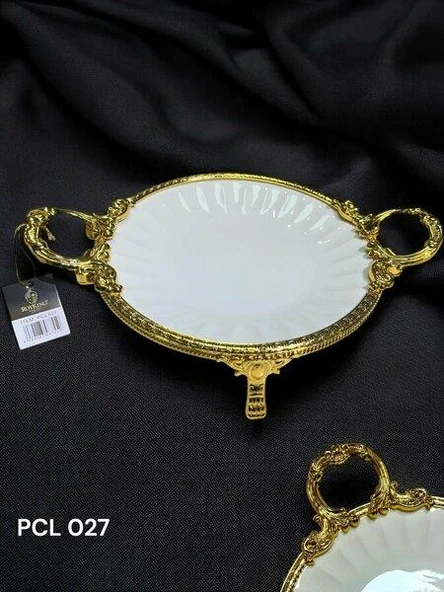 Royking Elegance Yuvarlak Sunum Tabak Gold 36CM PCL 027 ürün görseli 1